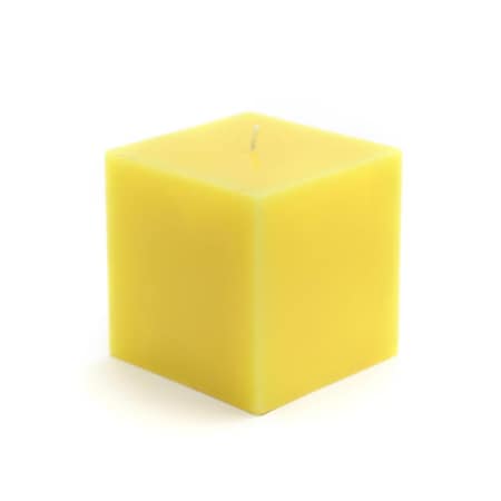 Zest Candle CPZ-129-12 3 x 3 in. Yellow Square Pillar Candles, 12PK CPZ-129_12